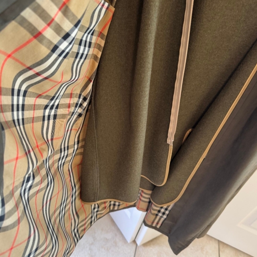 Men's Burberry Olive Trench W Zip Out Wool Lining - Picture 5 of 7